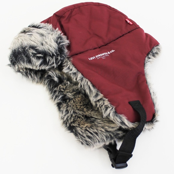 Levi's Accessories New Mens Levis Strauss Burgundy Nylon Trapper